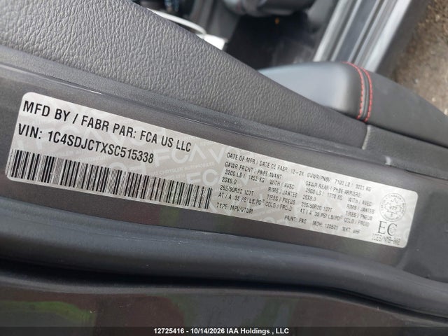 1C4SDJCTXSC515338 Dodge Durango R/t