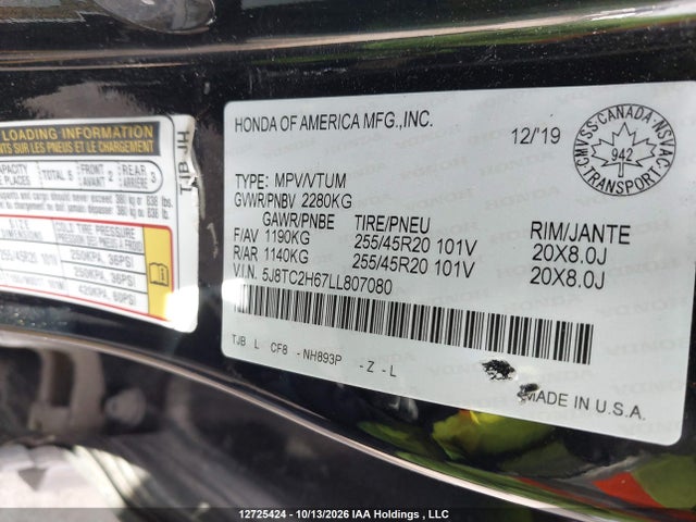 Acura Rdx A-spec 2020 5J8TC2H67LL807080 Image 9