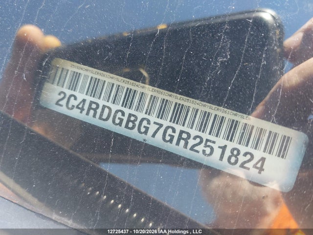 12725437 :رقم المزاد ، 2C4RDGBG7GR251824 vin ، 2016 Dodge Grand Caravan Se/sxt مزاد بيع