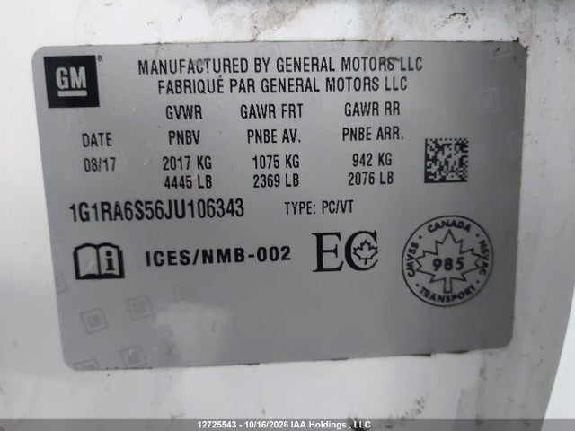 Chevrolet VOLT LT 2018 1G1RA6S56JU106343 Image 19