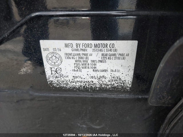 2016 Ford Edge Sel მანქანა იყიდება აუქციონზე, vin: 2FMPK4J91GBB24439, აუქციონის ნომერი: 12725594