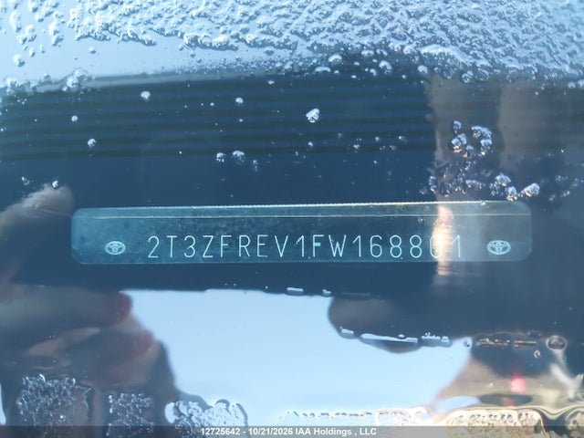 12725642 :رقم المزاد ، 2T3ZFREV1FW168801 vin ، 2015 Toyota Rav4 Le مزاد بيع