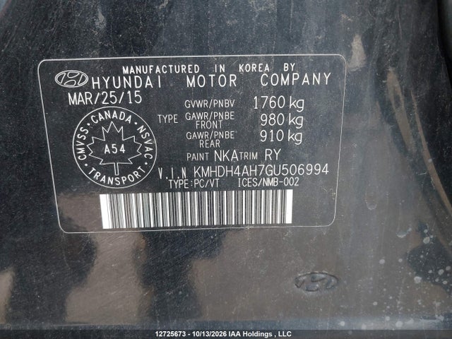 Auction sale of the 2016 Hyundai Elantra Se/sport/limited, vin: KMHDH4AH7GU506994, lot number: 12725673