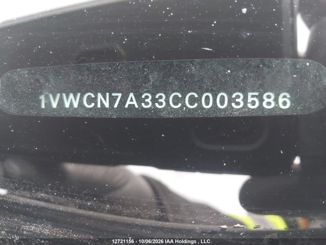 Продажа на аукционе авто 2012 Volkswagen Passat 2.0 Tdi Highline, vin: 1VWCN7A33CC003586, номер лота: 12721156