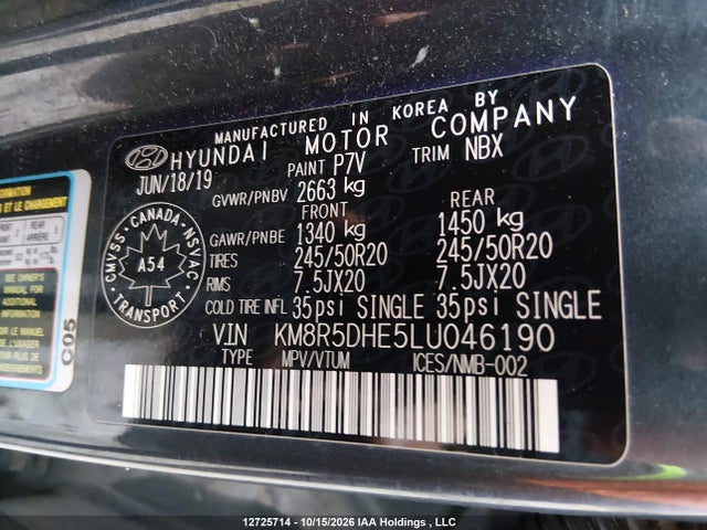 Hyundai Palisade Limited 2020 KM8R5DHE5LU046190 Image 9