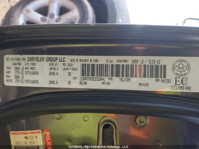 Продажа на аукционе авто 2014 Ram 1500 Slt, vin: 1C6RR7GM3ES333441, номер лота: 12725829