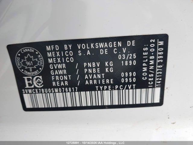 3VWCX7BU0SM076817 Volkswagen Jetta Trendline