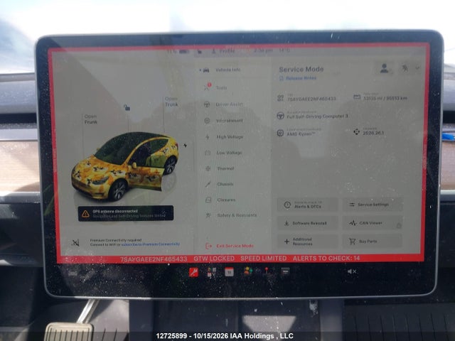 Tesla Model Y Long Range 2022 7SAYGAEE2NF465433 Image 7
