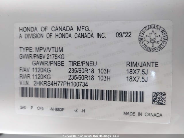 Honda Cr-v Ex-l 2023 2HKRS4H77PH100734 Image 19