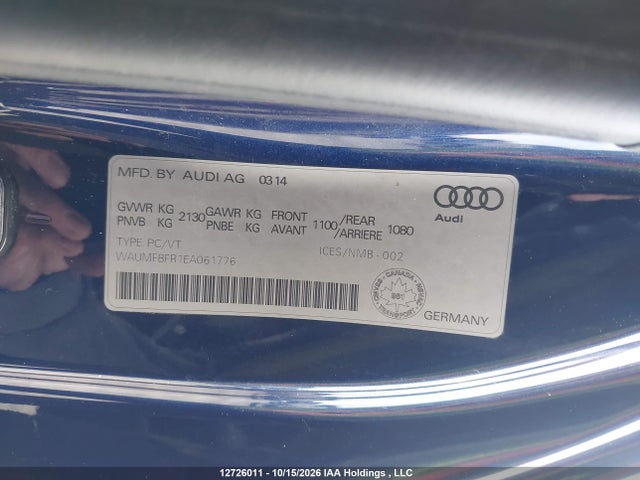 Продажа на аукционе авто 2014 Audi A5 2.0 Progressiv, vin: WAUMFBFR1EA061776, номер лота: 12726011