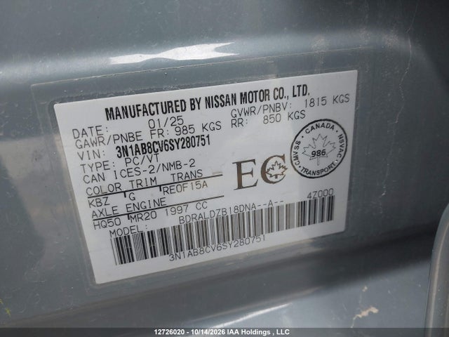 Nissan SENTRA SV 2025 3N1AB8CV6SY280751 Image 19