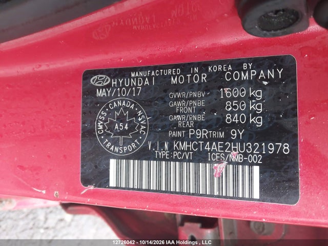 Hyundai ACCENT SE 2017 KMHCT4AE2HU321978 Image 18