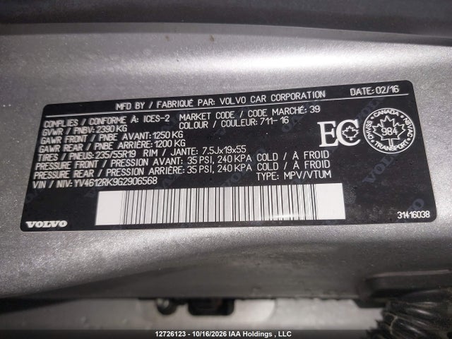 Volvo Xc60 T5/premier 2016 YV4612RK9G2906568 Image 9