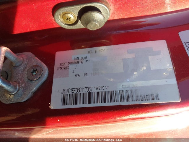 Продаж на аукціоні авто 2006 Mazda Mx-5 3rd Generation Limited/gs/gx, vin: JM1NC15F060117067, номер лоту: 12711315