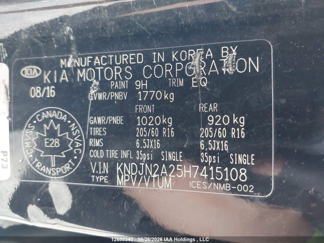 KIA SOUL LX 2017 KNDJN2A25H7415108 Image 9