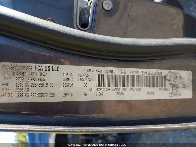 Dodge Journey Sxt 2015 3C4PDCCG6FT754254 Image 9