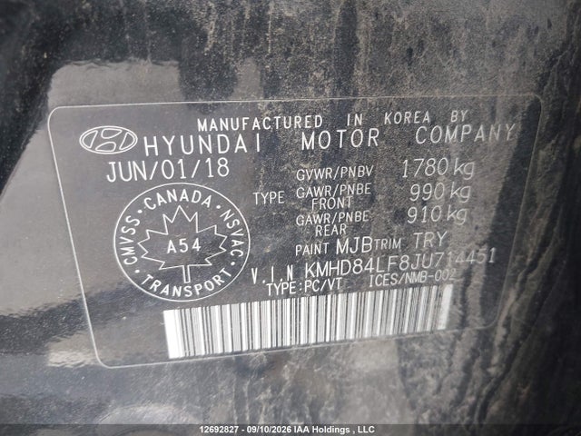 Продажа на аукционе авто 2018 Hyundai Elantra Gl, vin: KMHD84LF8JU714451, номер лота: 12692827