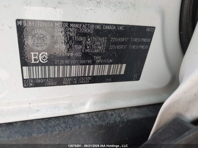 Продаж на аукціоні авто 2023 Toyota Rav4 Le, vin: 2T3B1RFV6PC366789, номер лоту: 12678291