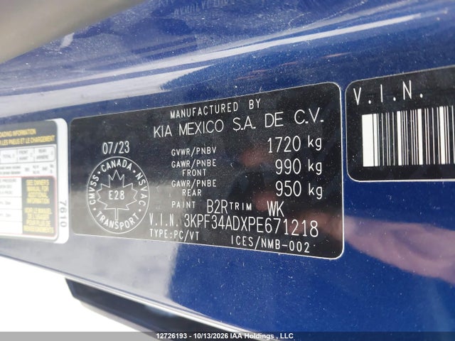 3KPF34ADXPE671218 KIA Forte Ex/ex Premium/ex+/gt-line