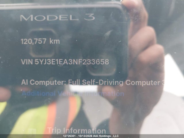 Tesla MODEL 3 2022 5YJ3E1EA3NF233658 Image 7