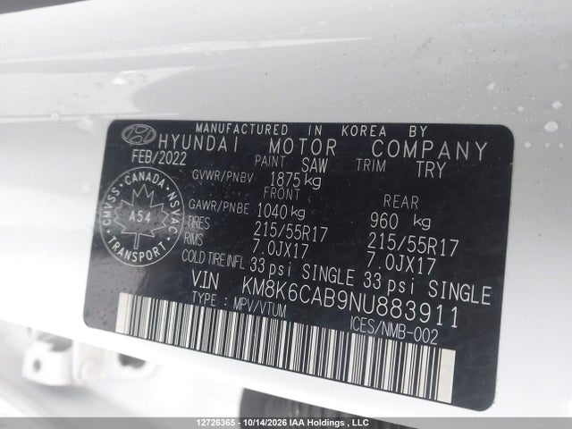 Hyundai Kona Sel 2022 KM8K6CAB9NU883911 Image 19