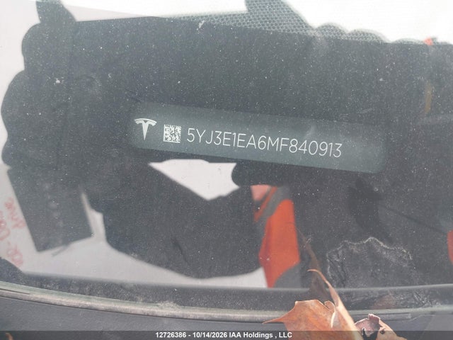 Продажа на аукционе авто 2021 Tesla Model 3, vin: 5YJ3E1EA6MF840913, номер лота: 12726386