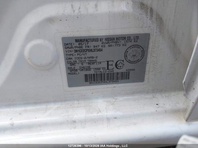 3N1CE2CPXHL373454 Nissan Versa