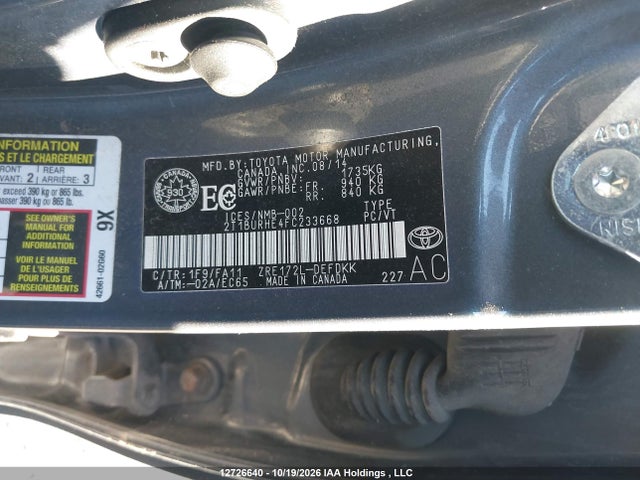 Toyota COROLLA CE 2015 2T1BURHE4FC233668 Image 9