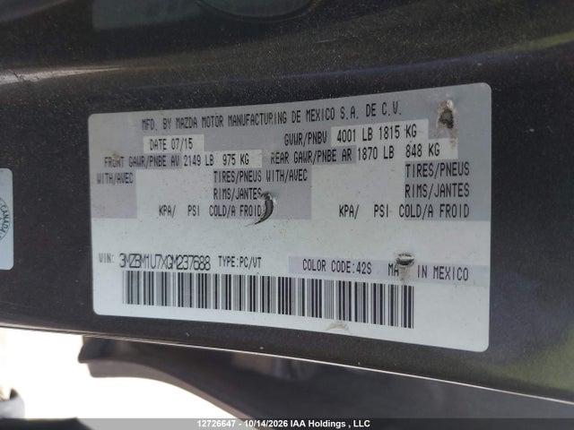 Mazda 3 SPORT 2016 3MZBM1U7XGM237688 Image 9