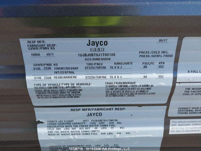 Jayco Jayflight 2018 1UJBJ0BT9J1T90136 Image 9