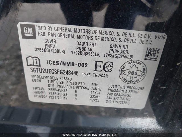 GMC Sierra 1500 Sle 2015 3GTU2UEC3FG248446 Image 18