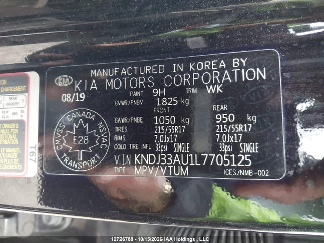 KIA SOUL EX 2020 KNDJ33AU1L7705125 Image 9