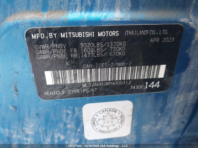 Mitsubishi Mirage Es/se 2023 ML32AUHJ8PH005312 Image 9