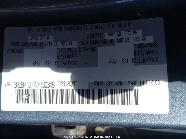 Mazda Mazda3 Gx 2015 3MZBM1U77FM132346 Image 19