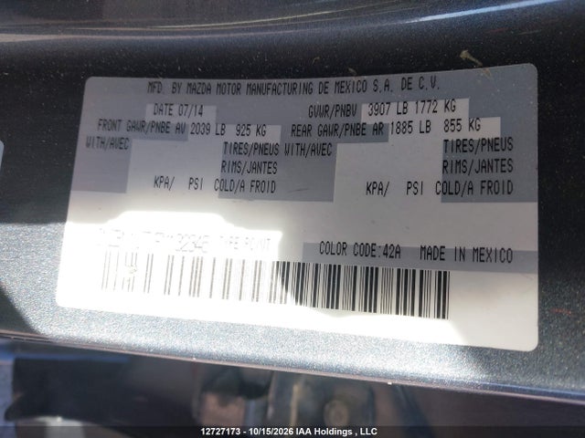Mazda Mazda3 Gx 2015 3MZBM1U77FM132346 Image 9