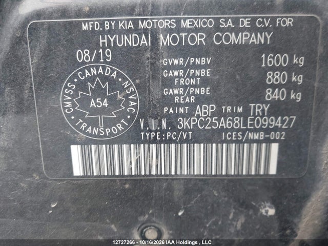 Hyundai Accent Se/sel 2020 3KPC25A68LE099427 Image 9