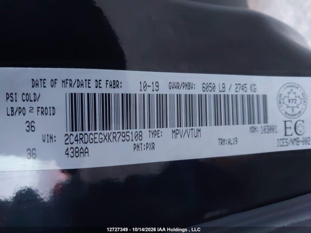 Dodge Grand Caravan Gt 2019 2C4RDGEGXKR795108 Image 19