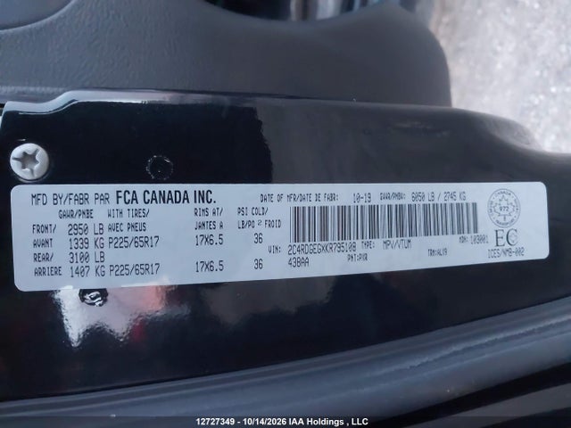 Dodge Grand Caravan Gt 2019 2C4RDGEGXKR795108 Image 9