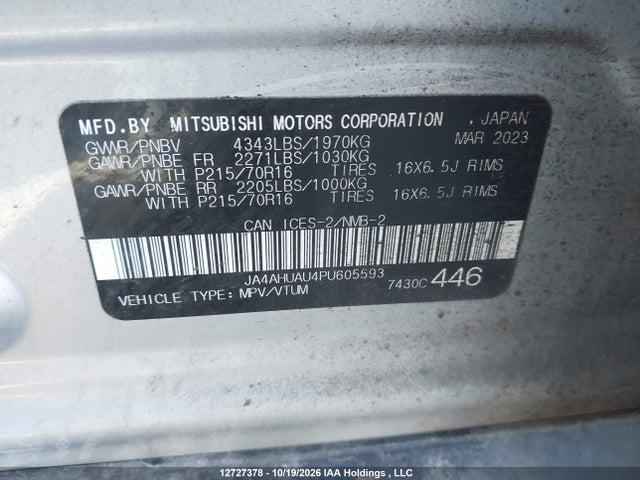 JA4AHUAU4PU605593 Mitsubishi Rvr Es/se
