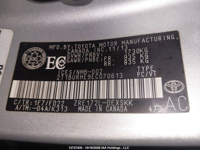 Toyota Corolla S 2014 2T1BURHE9EC070613 Image 19