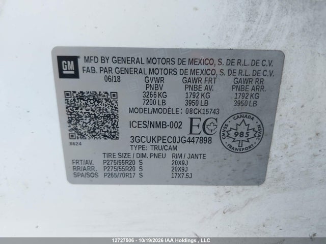 Chevrolet Silverado 1500 Custom 2018 3GCUKPEC0JG447898 Image 9