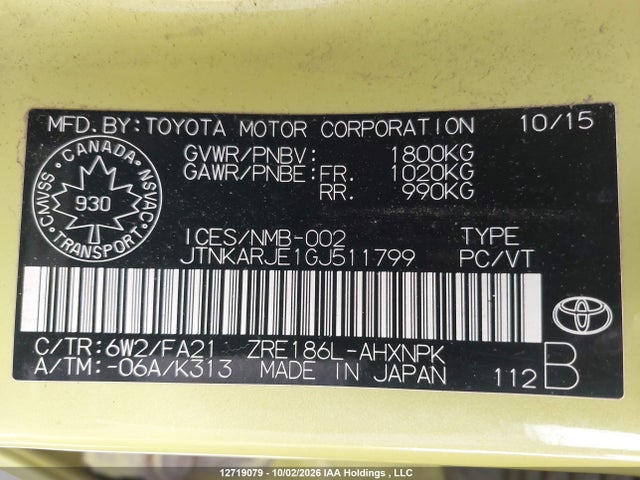 Scion IM 2016 JTNKARJE1GJ511799 Image 19