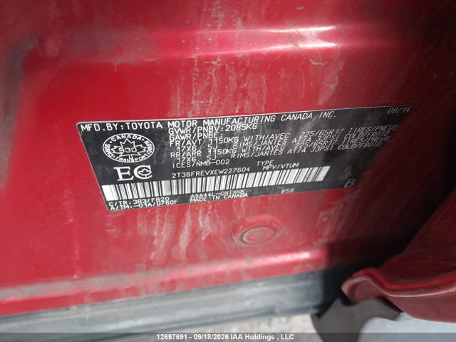 Toyota RAV4 LE 2014 2T3BFREVXEW227604 Image 19