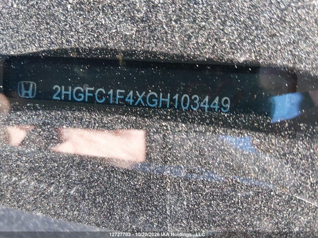 12727703 :رقم المزاد ، 2HGFC1F4XGH103449 vin ، 2016 Honda Civic Ex مزاد بيع