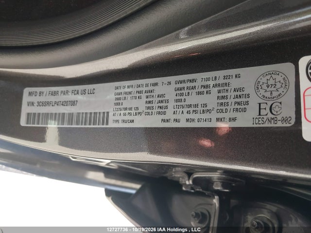 3C6SRFLP4T4207087 RAM 1500 Laramie