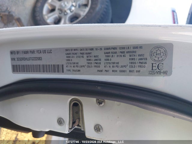 Aukcja sprzedaży 2026 Ram 3500 Big Horn, vin: 3C63R3HL6TG222083, numer aukcji: 12727746