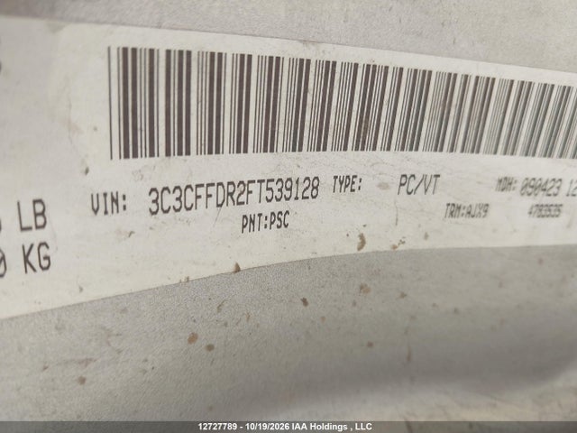 Продаж на аукціоні авто 2015 Fiat 500, vin: 3C3CFFDR2FT539128, номер лоту: 12727789