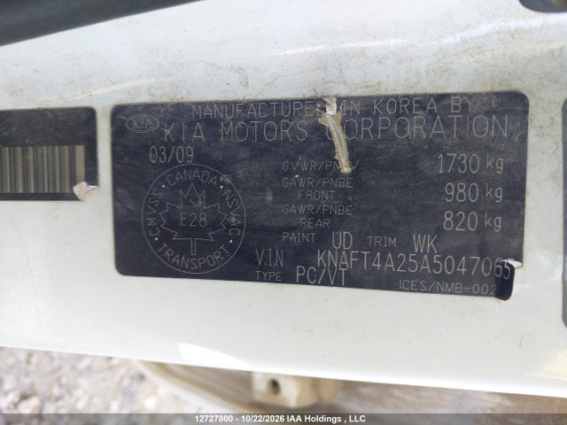 Продаж на аукціоні авто 2010 Kia Forte 2.0l Lx, vin: KNAFT4A25A5047065, номер лоту: 12727800