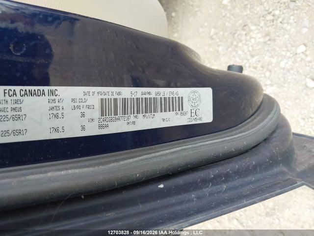12703828 :رقم المزاد ، 2C4RDGBG9HR772187 vin ، 2017 Dodge Grand Caravan Cvp/sxt مزاد بيع