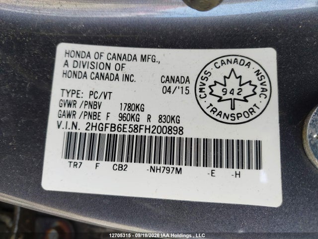 Honda Civic Si Si 2015 2HGFB6E58FH200898 Image 9